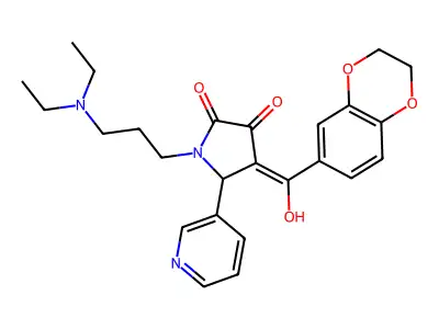 1-[3-(diethylamino)propyl]-4-(2,3-dihydro-1,4-benzodioxine-6-carbonyl)-3-hydroxy-5-(pyridin-3-yl)-2,5-dihydro-1H-pyrrol-2-one structure