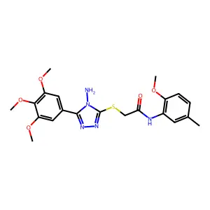 2-{[4-amino-5-(3,4,5-trimethoxyphenyl)-4H-1,2,4-triazol-3-yl]sulfanyl}-N-(2-methoxy-5-methylphenyl)acetamide structure