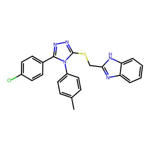 2-({[5-(4-chlorophenyl)-4-(4-methylphenyl)-4H-1,2,4-triazol-3-yl]sulfanyl}methyl)-1H-benzimidazole structure