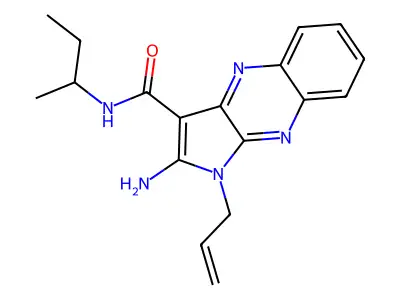 1-allyl-2-amino-N-(sec-butyl)-1H-pyrrolo[2,3-b]quinoxaline-3-carboxamide structure