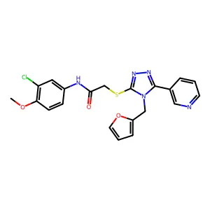N-(3-chloro-4-methoxyphenyl)-2-{[4-(furan-2-ylmethyl)-5-(pyridin-3-yl)-4H-1,2,4-triazol-3-yl]sulfanyl}acetamide structure