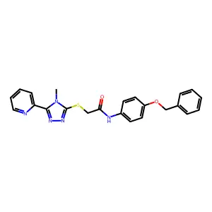 N-[4-(benzyloxy)phenyl]-2-{[4-methyl-5-(pyridin-2-yl)-4H-1,2,4-triazol-3-yl]sulfanyl}acetamide structure