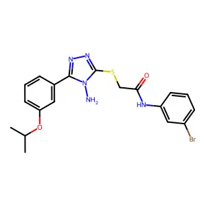 2-({4-amino-5-[3-(propan-2-yloxy)phenyl]-4H-1,2,4-triazol-3-yl}sulfanyl)-N-(3-bromophenyl)acetamide structure
