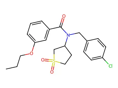 N-(4-chlorobenzyl)-N-(1,1-dioxidotetrahydrothiophen-3-yl)-3-propoxybenzamide structure