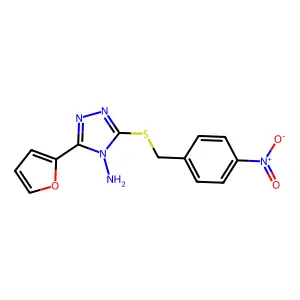 3-(Furan-2-yl)-5-[(4-nitrophenyl)methylsulfanyl]-1,2,4-triazol-4-amine structure