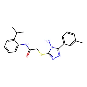 2-[4-amino-5-(3-methylphenyl)(1,2,4-triazol-3-ylthio)]-N-[2-(methylethyl)pheny l]acetamide structure