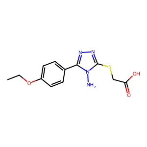2-[4-Amino-5-(4-ethoxyphenyl)-1,2,4-triazol-3-ylthio]acetic acid structure