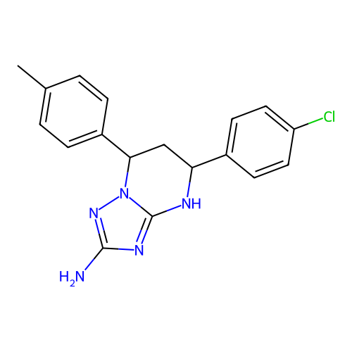 5-(4-chlorophenyl)-7-(4-methylphenyl)-4,5,6,7-tetrahydro[1,2,4]triazolo[1,5-a]pyrimidin-2-amine structure