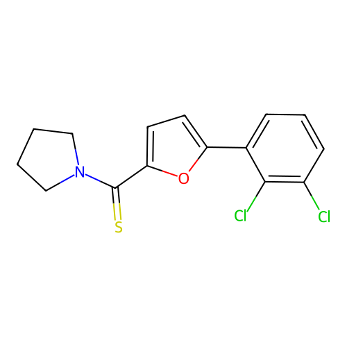 (5-(2,3-Dichlorophenyl)furan-2-yl)(pyrrolidin-1-yl)methanethione structure