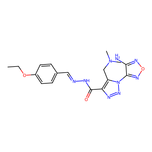 1-(4-amino-1,2,5-oxadiazol-3-yl)-5-[(dimethylamino)methyl]-N'-[(E)-(4-ethoxyphenyl)methylidene]-1H-1,2,3-triazole-4-carbohydrazide structure