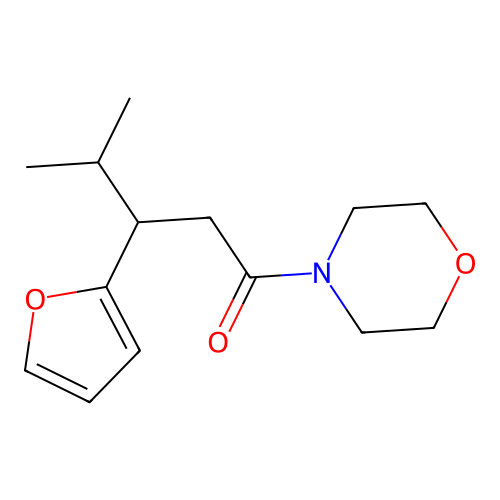 3-(Furan-2-yl)-4-methyl-1-morpholinopentan-1-one structure