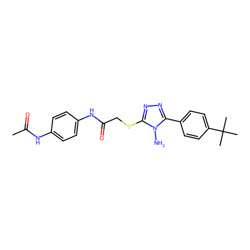 N-(4-acetamidophenyl)-2-((4-amino-5-(4-(tert-butyl)phenyl)-4H-1,2,4-triazol-3-yl)thio)acetamide structure