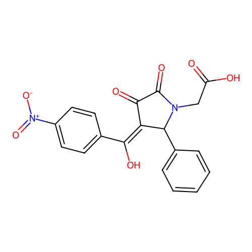 3-hydroxy-1-carboxymethyl-(4-nitrobenzoyl)-5-phenyl-3-pyrroline-2-one structure