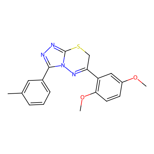 6-(2,5-dimethoxyphenyl)-3-(3-methylphenyl)-7H-[1,2,4]triazolo[3,4-b][1,3,4]thiadiazine structure