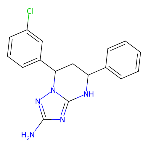 7-(3-chlorophenyl)-5-phenyl-1,5,6,7-tetrahydro-[1,2,4]triazolo[1,5-a]pyrimidin-2-amine structure