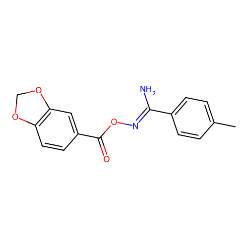 [[Amino-(4-methylphenyl)methylidene]amino] 1,3-benzodioxole-5-carboxylate structure