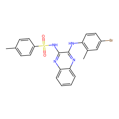 N-(3-((4-bromo-2-methylphenyl)amino)quinoxalin-2-yl)-4-methylbenzenesulfonamide structure