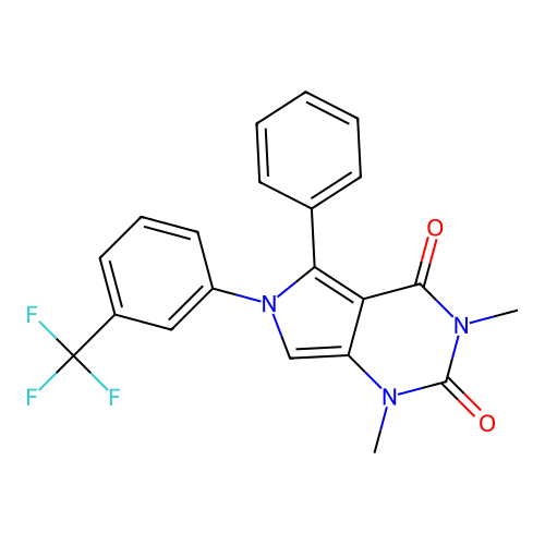 1,3-dimethyl-5-phenyl-6-[3-(trifluoromethyl)phenyl]pyrrolo[3,4-d]pyrimidine-2,4-dione structure