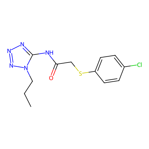 2-((4-Chlorophenyl)thio)-N-(1-propyl-1H-tetrazol-5-yl)acetamide structure
