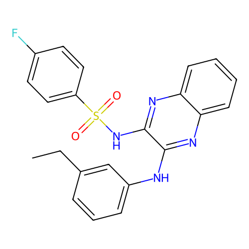 N-(3-((3-ethylphenyl)amino)quinoxalin-2-yl)-4-fluorobenzenesulfonamide structure
