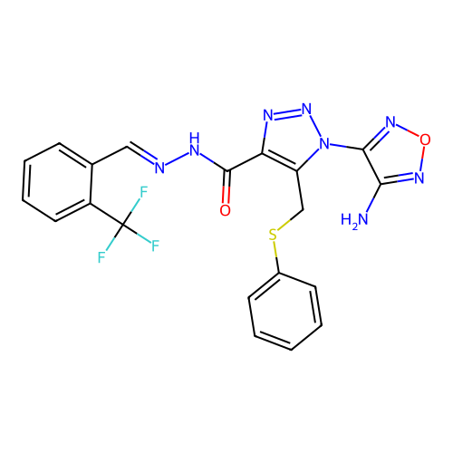 C20H15F3N8O2S structure