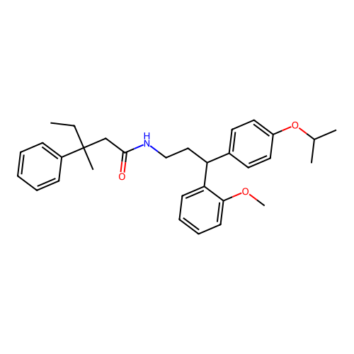 N-(3-(4-isopropoxyphenyl)-3-(2-methoxyphenyl)propyl)-3-methyl-3-phenylpentanamide structure