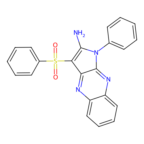 1-phenyl-3-(phenylsulfonyl)-1H-pyrrolo[2,3-b]quinoxalin-2-amine structure