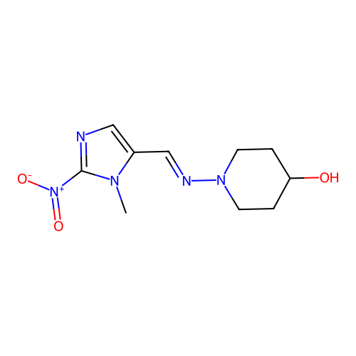 Imidazole, 5-(4-hydroxypiperidinoiminomethyl)-1-methyl-2-nitro- structure
