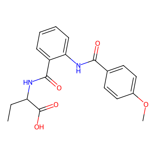 2-[[2-[(4-Methoxybenzoyl)amino]benzoyl]amino]butanoic acid structure