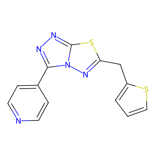 3-Pyridin-4-yl-6-(thiophen-2-ylmethyl)-(1,2,4)triazolo(3,4-b)(1,3,4)thiadiazole structure