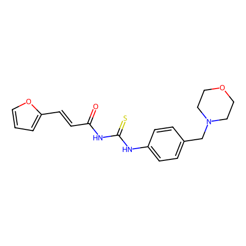 (2E)-3-(furan-2-yl)-N-{[4-(morpholin-4-ylmethyl)phenyl]carbamothioyl}prop-2-enamide structure