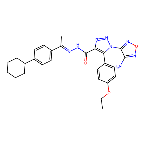 C27H30N8O3 structure