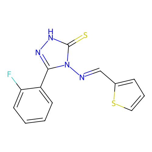 5-(2-Fluorophenyl)-4-((2-thienylmethylene)amino)-4H-1,2,4-triazole-3-thiol structure