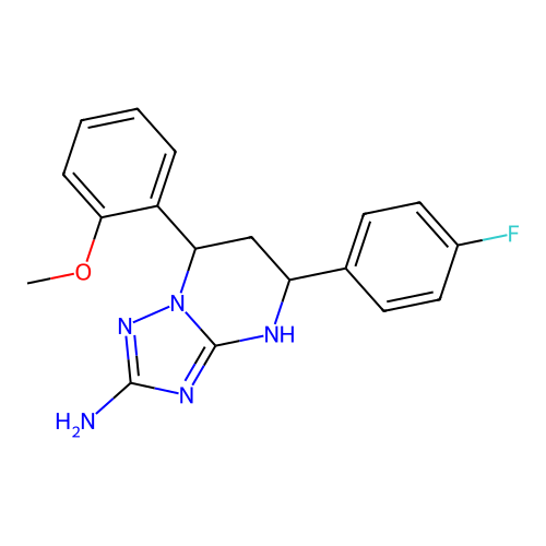 5-(4-fluorophenyl)-7-(2-methoxyphenyl)-1,5,6,7-tetrahydro-[1,2,4]triazolo[1,5-a]pyrimidin-2-amine structure