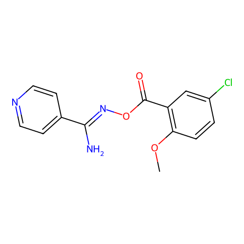 [[Amino(pyridin-4-yl)methylidene]amino] 5-chloro-2-methoxybenzoate structure