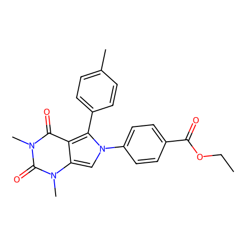 ethyl 4-[1,3-dimethyl-5-(4-methylphenyl)-2,4-dioxopyrrolo[3,4-d]pyrimidin-6-yl]benzoate structure