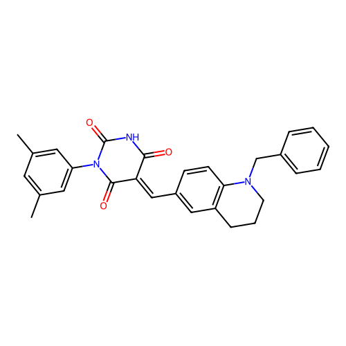 (5E)-5-[(1-benzyl-1,2,3,4-tetrahydroquinolin-6-yl)methylidene]-1-(3,5-dimethylphenyl)-2-hydroxypyrimidine-4,6(1H,5H)-dione structure
