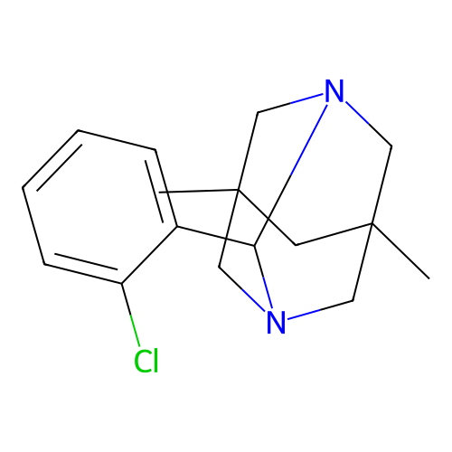 2-(2-Chlorophenyl)-5,7-dimethyl-1,3-diazatricyclo[3.3.1.1~3,7~]decane structure