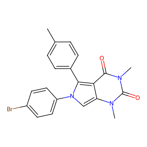 6-(4-bromophenyl)-1,3-dimethyl-5-(4-methylphenyl)pyrrolo[3,4-d]pyrimidine-2,4-dione structure