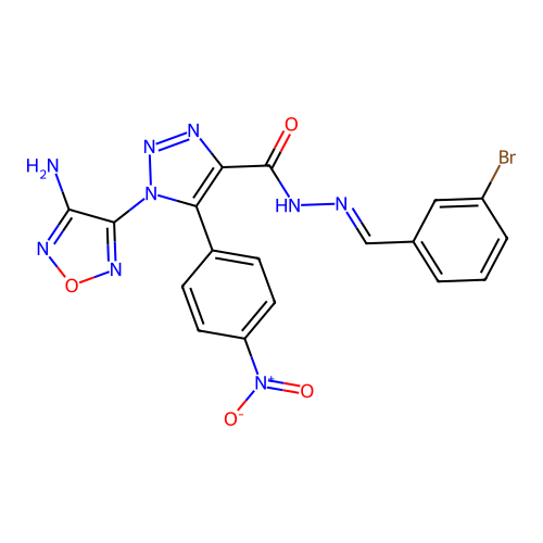 C18H12BrN9O4 structure