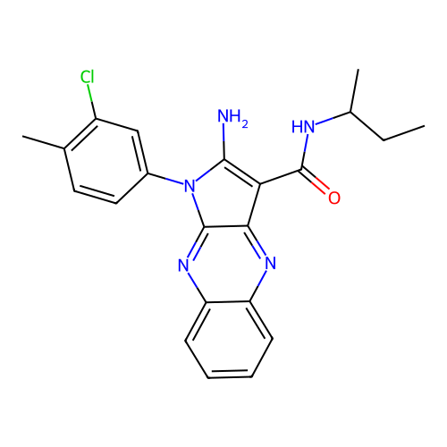 2-amino-N-butan-2-yl-1-(3-chloro-4-methylphenyl)pyrrolo[3,2-b]quinoxaline-3-carboxamide structure