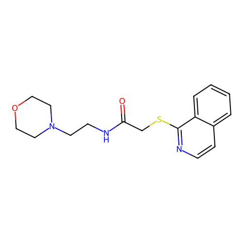 2-isoquinolylthio-N-(2-morpholin-4-ylethyl)acetamide structure