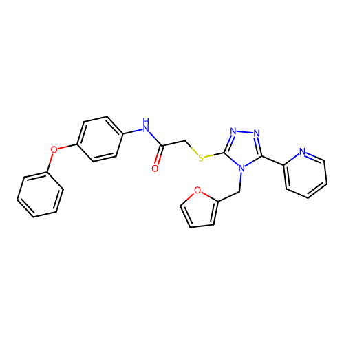 2-{[4-(furan-2-ylmethyl)-5-(pyridin-2-yl)-4H-1,2,4-triazol-3-yl]sulfanyl}-N-(4-phenoxyphenyl)acetamide structure