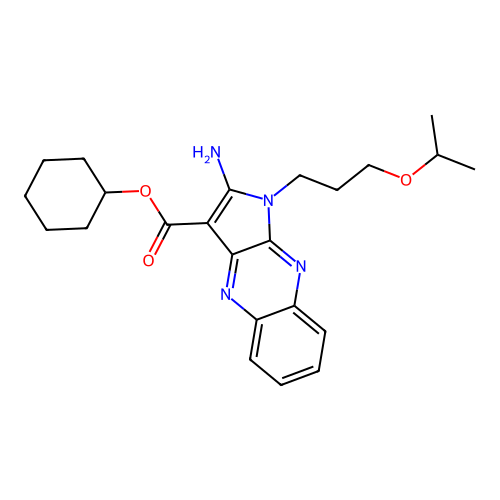 cyclohexyl 2-amino-1-(3-isopropoxypropyl)-1H-pyrrolo[2,3-b]quinoxaline-3-carboxylate structure