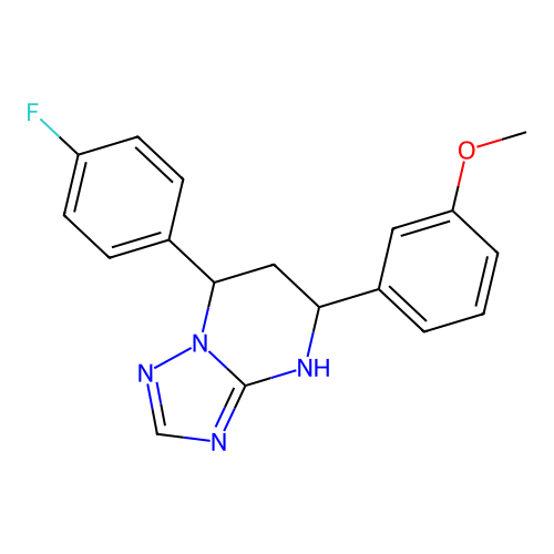 7-(4-fluorophenyl)-5-(3-methoxyphenyl)-4,5,6,7-tetrahydro[1,2,4]triazolo[1,5-a]pyrimidine structure