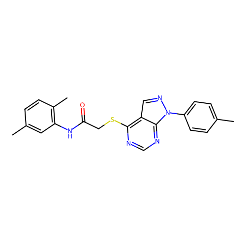 N-(2,5-dimethylphenyl)-2-((1-(p-tolyl)-1H-pyrazolo[3,4-d]pyrimidin-4-yl)thio)acetamide structure