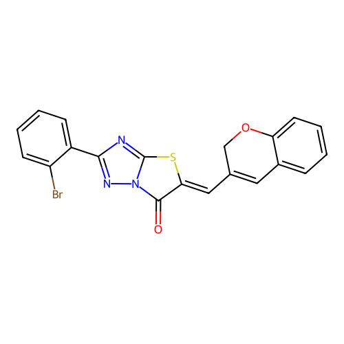 (5Z)-2-(2-bromophenyl)-5-(2H-chromen-3-ylmethylidene)-[1,3]thiazolo[3,2-b][1,2,4]triazol-6-one structure