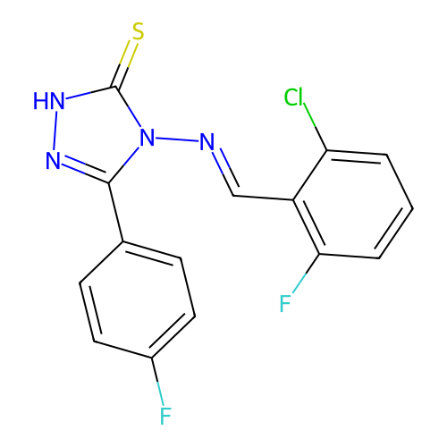 4-((2-CL-6-Fluorobenzylidene)amino)-5-(4-fluorophenyl)-4H-1,2,4-triazole-3-thiol structure