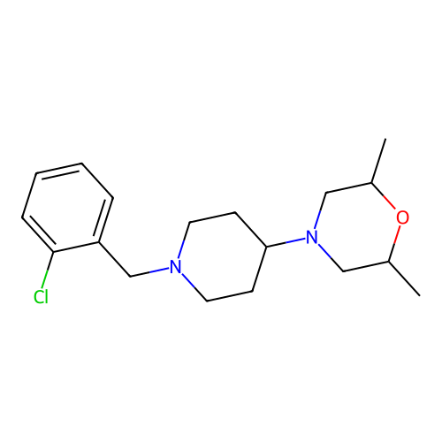 4-[1-(2-Chlorobenzyl)-4-piperidinyl]-2,6-dimethylmorpholine structure
