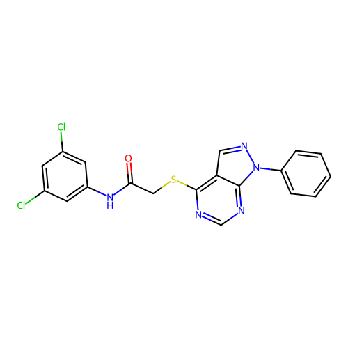C19H13Cl2N5OS structure